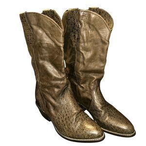 Women’s Rodeo Drive Western Cowboy Boots Crock Embossed Size 8M